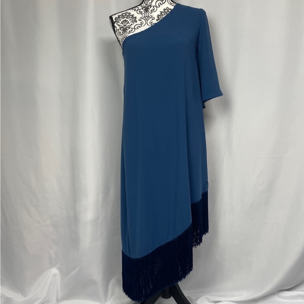 NWT, Trina Turk,Gull Dress,Stunning Asymmetrical Dress Embellished Fringe,Size S - Picture 12 of 13